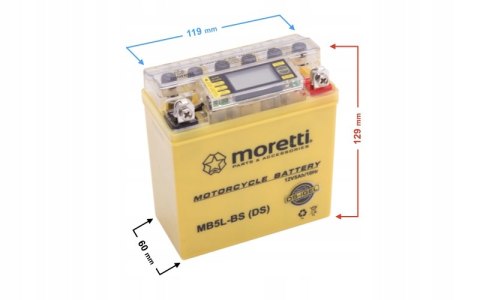 NOWY AKUMULATOR MORETTI 12V AGM I-GEL MB5L-BS LCD Martinelli NOWY AKUMULATOR MORETTI 12V AGM I-GEL MB5L-BS LCD Martinelli