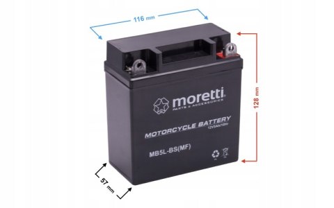 NOWY AKUMULATOR MORETTI AGM (Gel) MB5L-BS SKUTER QUAD MOTOROWER Martinelli NOWY AKUMULATOR MORETTI AGM (Gel) MB5L-BS SKUTER QUAD MOTOROWER Martinelli