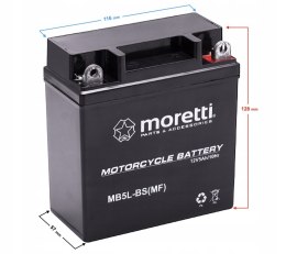 AKUMULATOR MORETTI AGM (Gel) MB5L-BS SKUTER QUAD MOTOROWER Martinelli