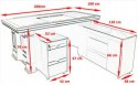 STYLOWE KLASYCZNE BIURKO GABINETOWE FORNIR 200cm Martinelli