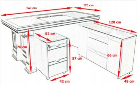 STYLOWE KLASYCZNE BIURKO GABINETOWE FORNIR 240cm Martinelli STYLOWE KLASYCZNE BIURKO GABINETOWE FORNIR 240cm Martinelli