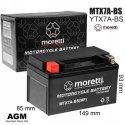 AKUMULATOR ŻELOWY GEL 12V 7Ah DO SKUTERA MOTOCYKLA Martinelli