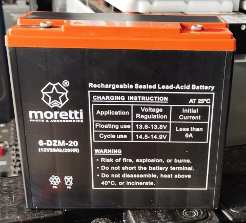 Akumulator Moretti 6-DZM-20 skuter elektryczny Martinelli Akumulator Moretti 6-DZM-20 skuter elektryczny Martinelli