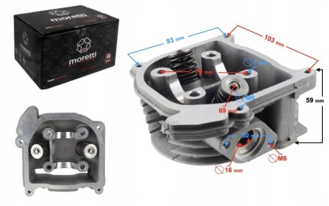 GŁOWICA MORETTI DO SKUTERA 4T 50CC 139QMB BEZ ZAWO GŁOWICA MORETTI DO SKUTERA 4T 50CC 139QMB BEZ ZAWO