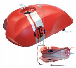 ZBIORNIK PALIWA CZERWONY DO MOTOCYKLA CAFE RACER Martinelli