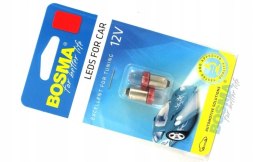 ŻARÓWKA BOSMA 12V 1*LED STANDARD BA9S RED BLISTER Martinelli