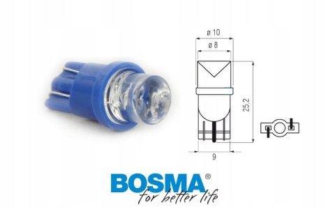 ŻARÓWKA BOSMA 12V 1*LED STANDARD T10 BLUE WIDE VIE Martinelli ŻARÓWKA BOSMA 12V 1*LED STANDARD T10 BLUE WIDE VIE Martinelli