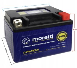 Akumulator Moretti YTX4 MTX4 MFPX4 LITOWO JONOWY LITOWY 4AH 12V Martinelli