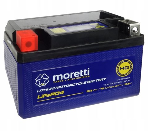 Akumulator Moretti YTX7 MTX7 MFPX7 LITOWO JONOWY LITOWY 7AH 12V Martinelli Akumulator Moretti YTX7 MTX7 MFPX7 LITOWO JONOWY LITOWY 7AH 12V Martinelli