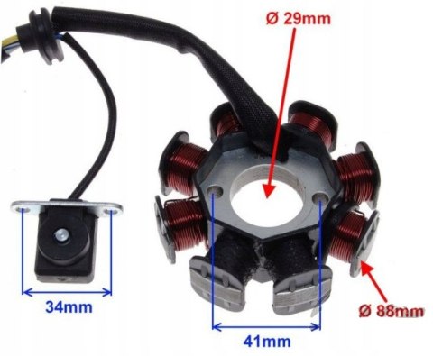 ISKROWNIK STATOR CEWKA SKUTERY 4T VAPOR QUEST ZIPP ISKROWNIK STATOR CEWKA SKUTERY 4T VAPOR QUEST ZIPP