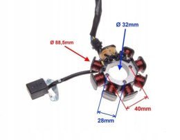 ISKROWNIK STATOR CEWKI ATV BASHAN SHINERAY 200 250 Martinelli