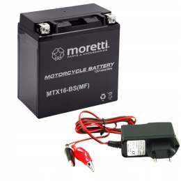 Akumulator Moretti AGM (Gel) MTX16 Martinelli + ŁADOWARKA 12V