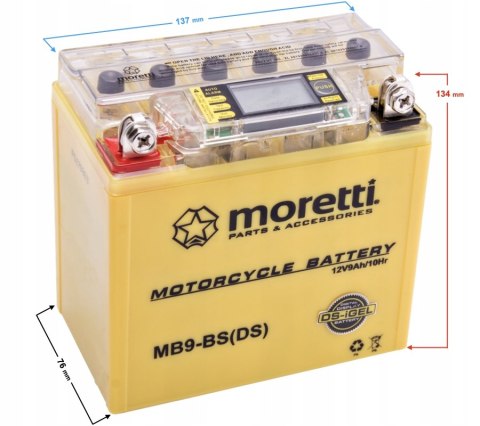 Akumulator Moretti AGM I-Gel MB9-BS 9Ah Martinelli