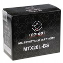 Akumulator Moretti MTX20L-BS + ŁADOWARKA DO AKUMULATORÓW ŻELOWYCH 12V 1A