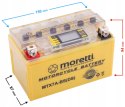 Akumulator Moretti MTX7A-BS 12V 7Ah 90A żelowy ze wskaźnikiem