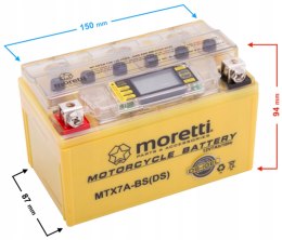Akumulator Moretti MTX7A-BS 12V 7Ah 90A żelowy ze wskaźnikiem