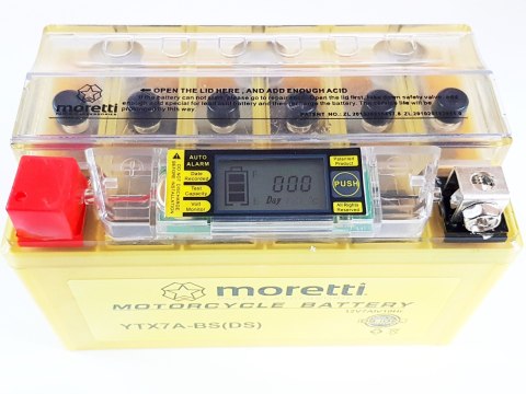 Akumulator Moretti MTX7A-BS 12V 7Ah 90A żelowy ze wskaźnikiem