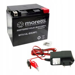 Akumulator YTX14L Moretti AGM MTX14L-BS 12V 12Ah + ŁADOWARKA 12V