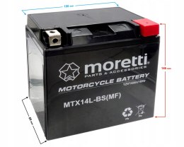 Akumulator YTX14L Moretti AGM MTX14L-BS 12V 12Ah