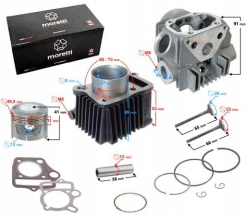 CYLINDER I GŁOWICA 80CC MORETTI MOTOROWER QUAD ATV Martinelli