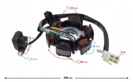 Iskrownik Stator Stojan 6 Cewek Zapłon Skuter 4T Gy6 139 Qma Qmb Romet 727