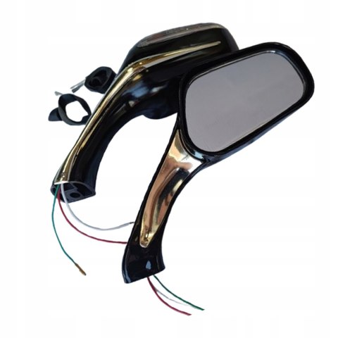 LUSTERKA LED Z KIERUNKOWSKAZAMI 8MM SKUTER ZIPP MARTINELLI CZARNE KOMPLET