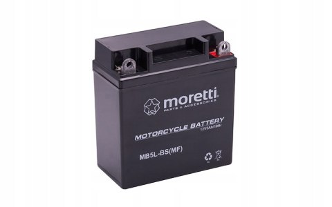 NOWY AKUMULATOR MORETTI AGM (Gel) MB5L-BS SKUTER QUAD MOTOROWER 5AH