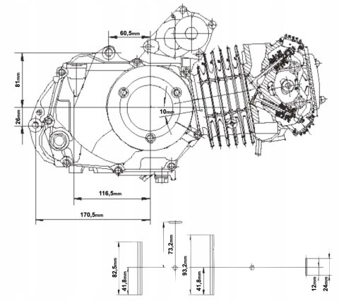 SILNIK ATV QUAD 150 SUPER MOCNY MORETTI WSTECZNY MANUAL 17KM