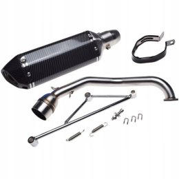 TŁUMIK Z KOLANKIEM WYDECHOWYM skuter 125cc carbon