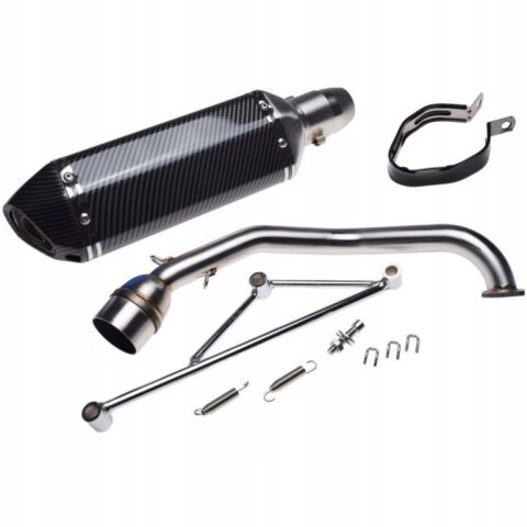 TŁUMIK Z KOLANKIEM WYDECHOWYM skuter 125cc carbon