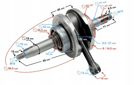 WAŁ KORBOWY 70cc MOTOROWER ATV QUAD Martinelli
