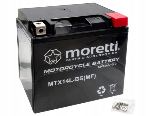 Akumulator YTX14L Moretti AGM MTX14L-BS 12V 12Ah