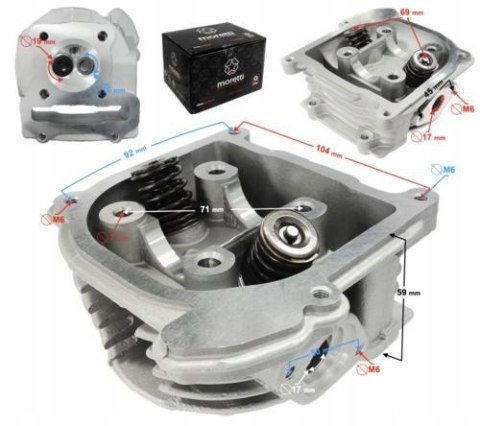 GŁOWICA CYLINDRA SKUTER 4T DŁUGIE ZAWORY GY6 139 QMB