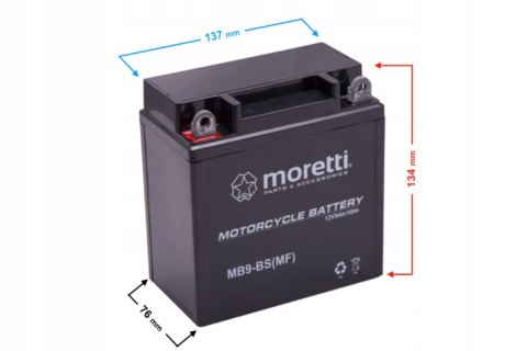 NOWY AKUMULATOR 9AH MORETTI MB9 BS ŻELOWY AGM QUAD ATV Martinelli