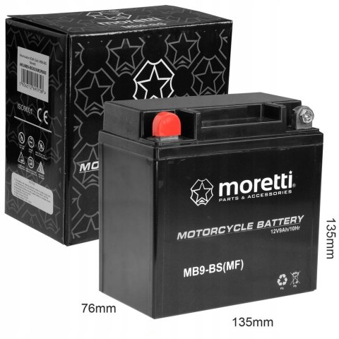 NOWY AKUMULATOR 9AH MORETTI MB9 BS ŻELOWY AGM QUAD ATV Martinelli
