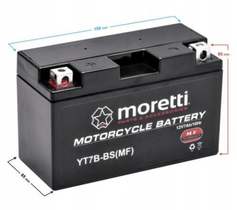 NOWY AKUMULATOR MORETTI AGM (GEL) MT7B-BS 12V Martinelli