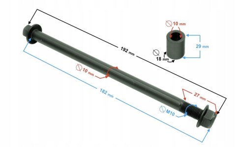 OŚ KOŁA PRZEDNIEGO DO SKUTERA TRES Martinelli