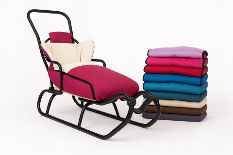 SANKI DLA DZIECI METALOWE Z OPARCIEM PCHACZEM ŚPIWOREK RÓŻNE KOLORY POLSKIE