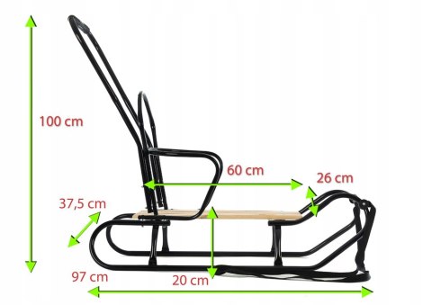 SANKI DLA DZIECI METALOWE Z OPARCIEM PCHACZEM ŚPIWOREK RÓŻNE KOLORY POLSKIE