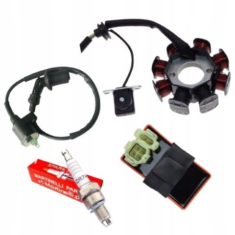 Zestaw Iskrownik + Cewka Zapłonowa + Moduł + Świeca Zapłonowa 4T MARTINELLI