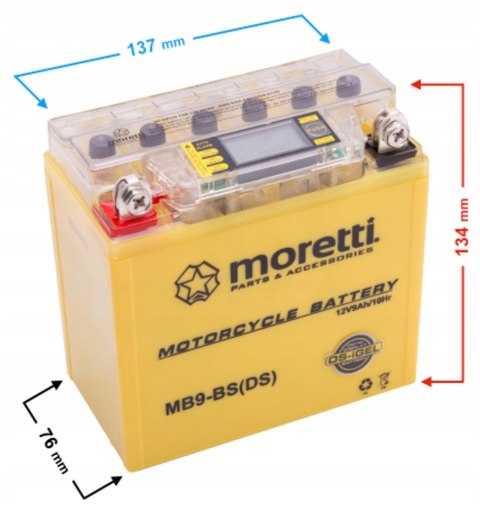 Akumulator Moretti AGM I-Gel MB9-BS 9Ah Martinelli