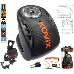 Blokada tarczy hamulcowej z alarmem KOVIX KNS6 srebrno-czarna Martinelli