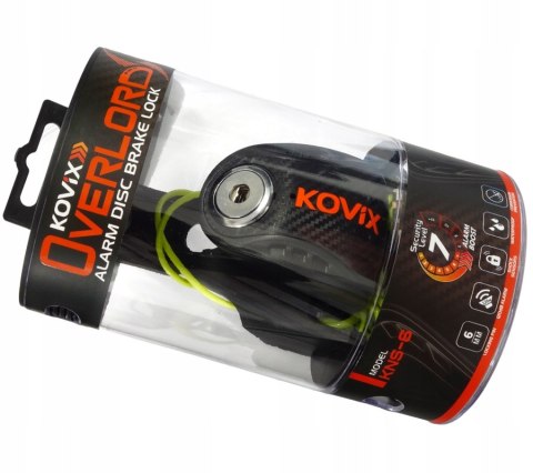 Blokada tarczy hamulcowej z alarmem KOVIX KNS6 srebrno-czarna Martinelli