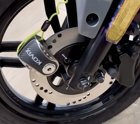 Blokada tarczy hamulcowej z alarmem KOVIX KNS6 srebrno-czarna Martinelli