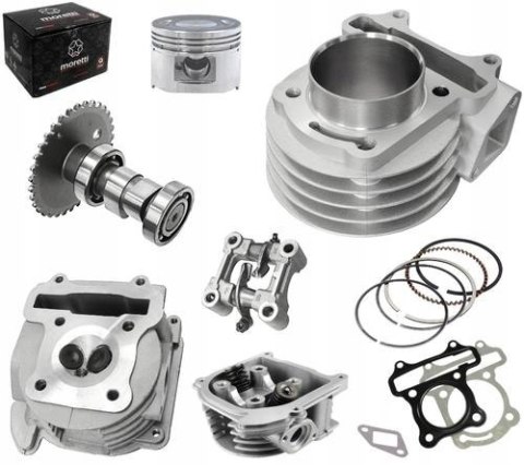 Cylinder i głowica 80cc Moretti do skutera GY6, bez zaworu recyrkulacji