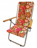 KRZESŁO LEŻAK PLAŻOWY TURYSTYCZNY KWIATY WYPRODUKOWANY W POLSCE GUSIO
