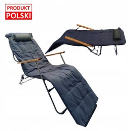 LEŻAK WAKACYJNY GUSIO KOMFORT I JAKOŚĆ Z POLSKI WZMACNIANY DREWANIE RĄCZKI