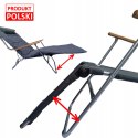 LEŻAK WAKACYJNY GUSIO KOMFORT I JAKOŚĆ Z POLSKI WZMACNIANY DREWANIE RĄCZKI
