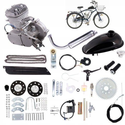 SILNIK SPALINOWY DO ROWERU KOMPLET 80 CC MOC Martinelli