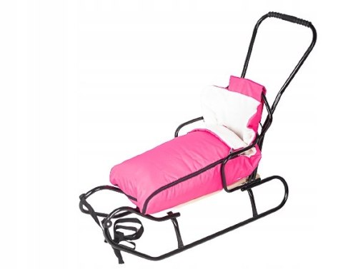 SOLIDNE METALOWE SANKI DLA DZIECI ZE ŚPIWORKIEM OPARCIEM I PCHACZEM POLSKIE